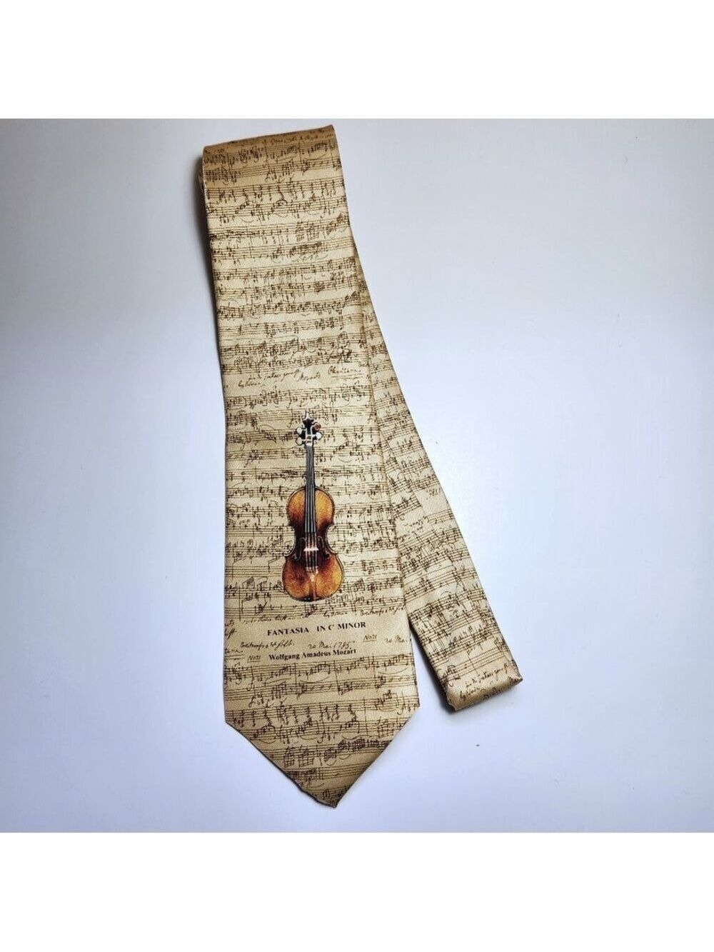 Museum Artifacts Men's Necktie Wolfgang Amadeus Mozart Fantasia in C Min…